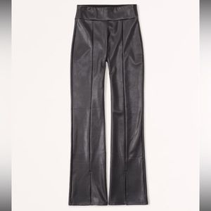 A&F Vegan Leather Split-Hem Flare Leggings